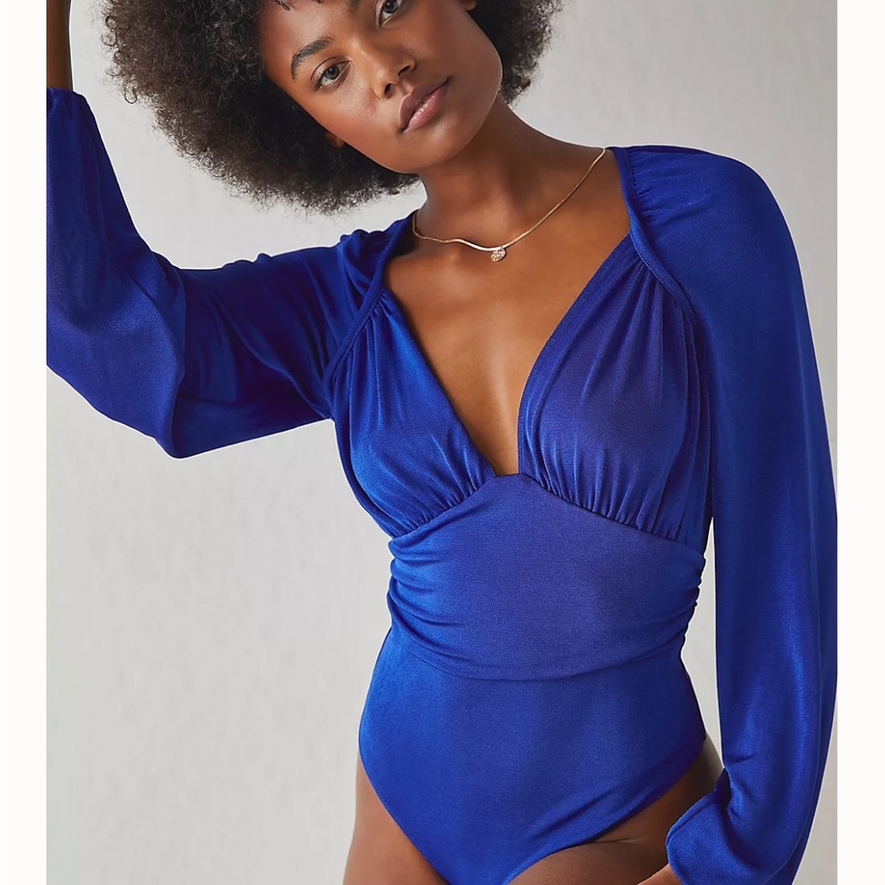 Free People Royal Blue Bodysuit